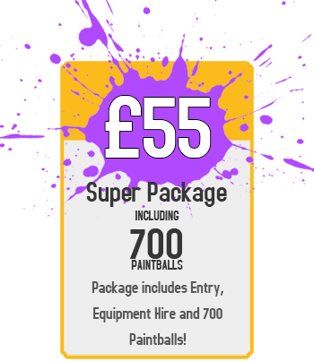 Super Package - £55 per person for Session Entry and 700 Paintballs